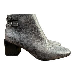 Donald J Pliner Alek Gray Embossed Snake Bootie Women size 6